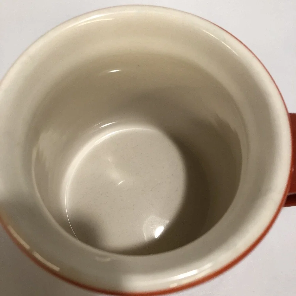 Fox Face White Ears Yellow Eyes Handled Orange Coffee Tea Large Mug Cup - Picture 6 of 6